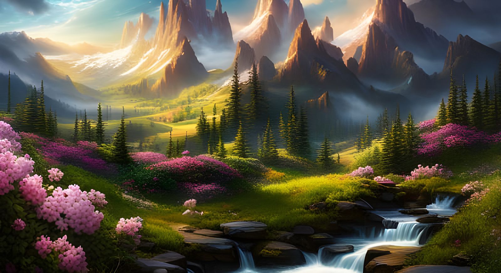 Epic Spring Scene Representing Love and Renewal