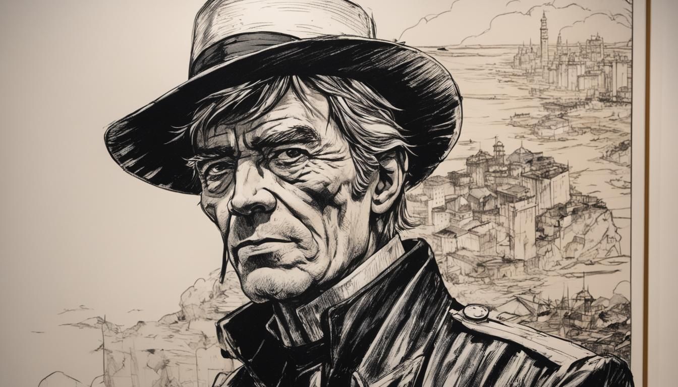 Corto Maltese Portrait at Hugo Pratt Exhibition