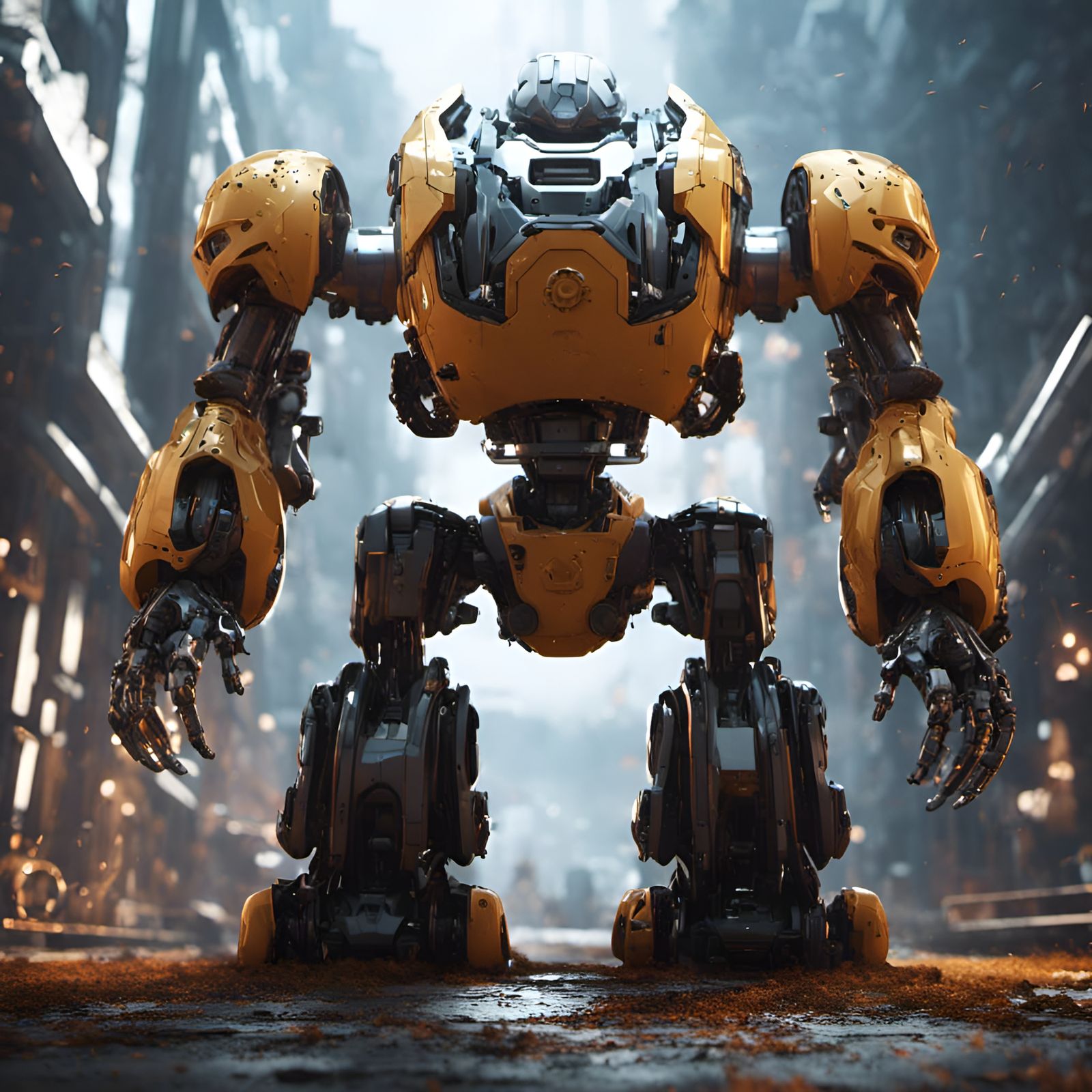 Futuristic Robot with Intricate Mechanical Details