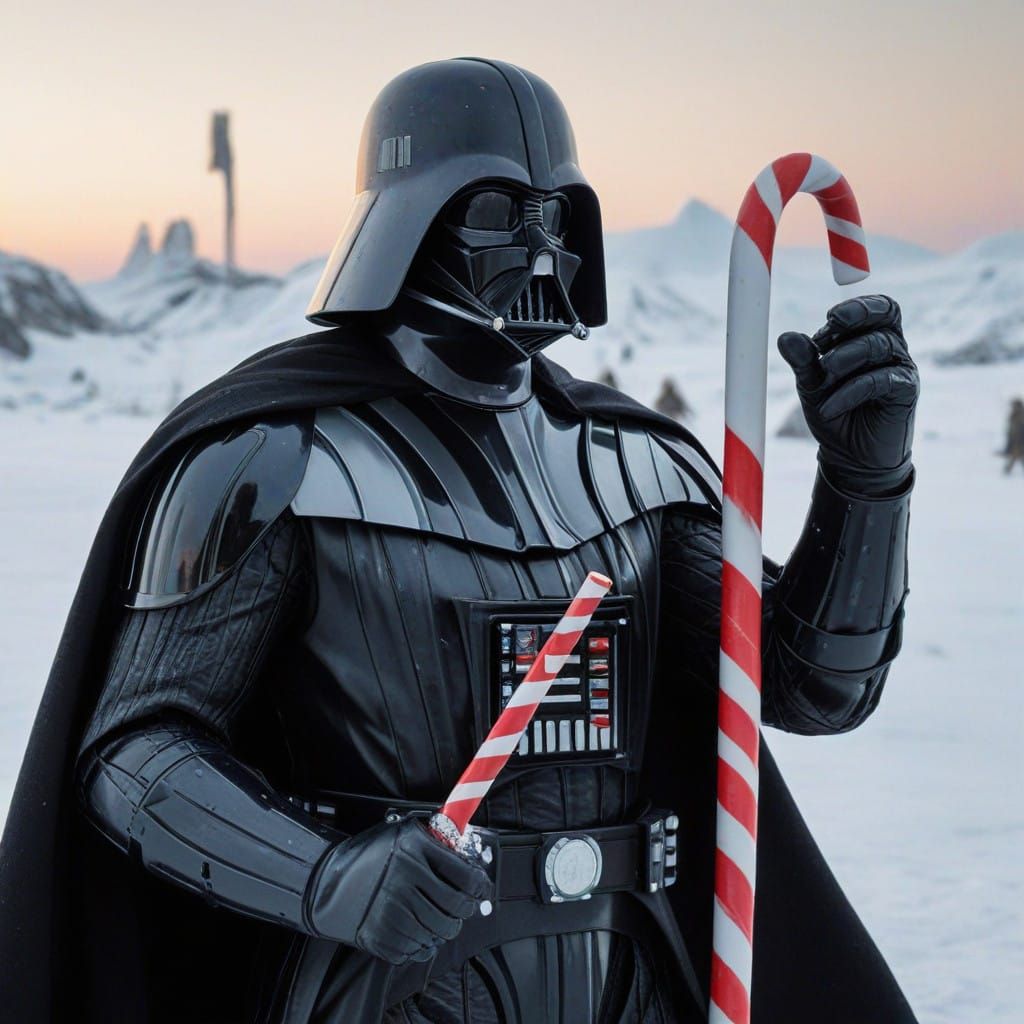 Darth Vader Wields a Giant Candy Cane in a Star Wars Hoth La...