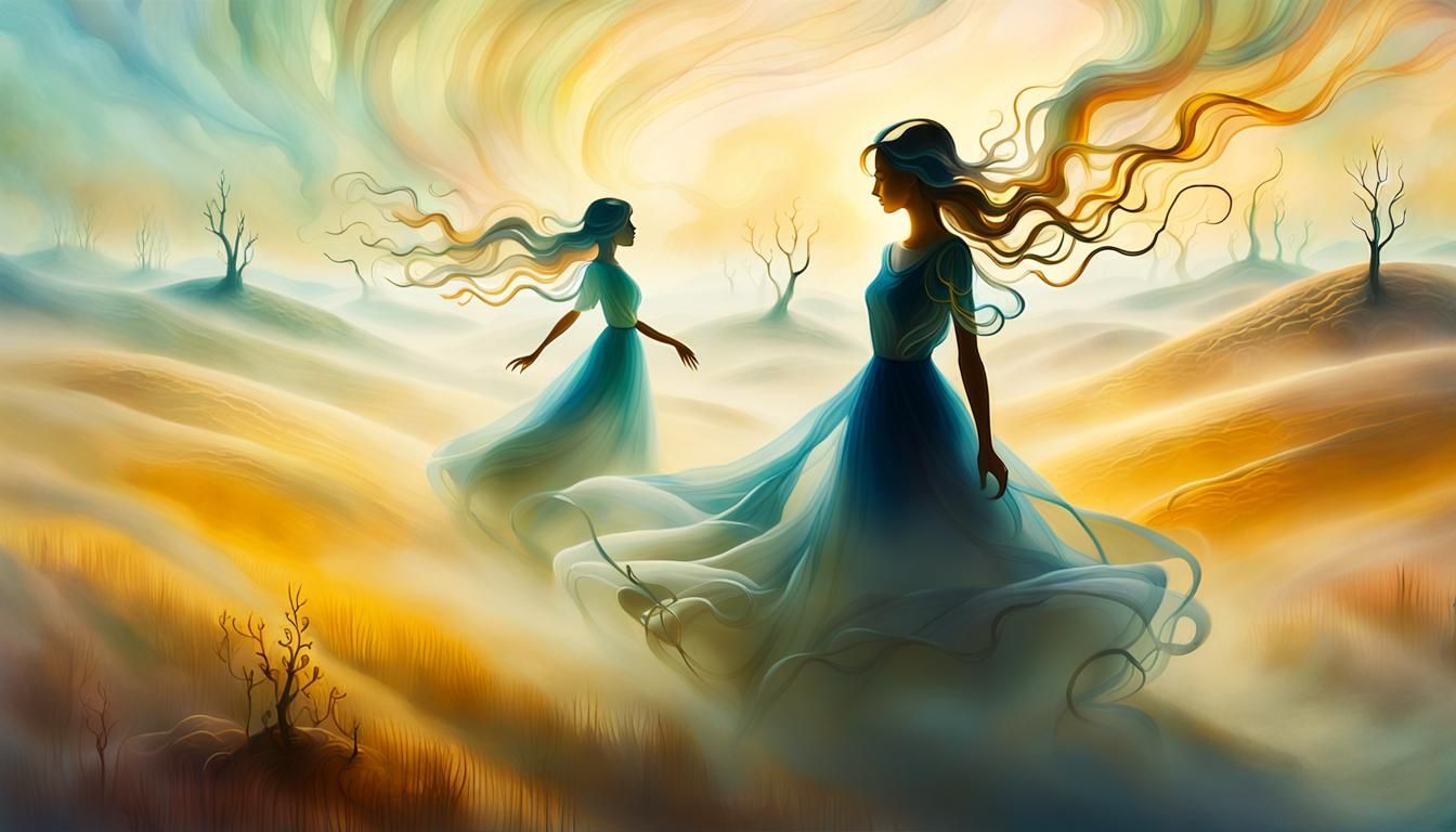 Embracing the Shadow Self in a Surreal Landscape