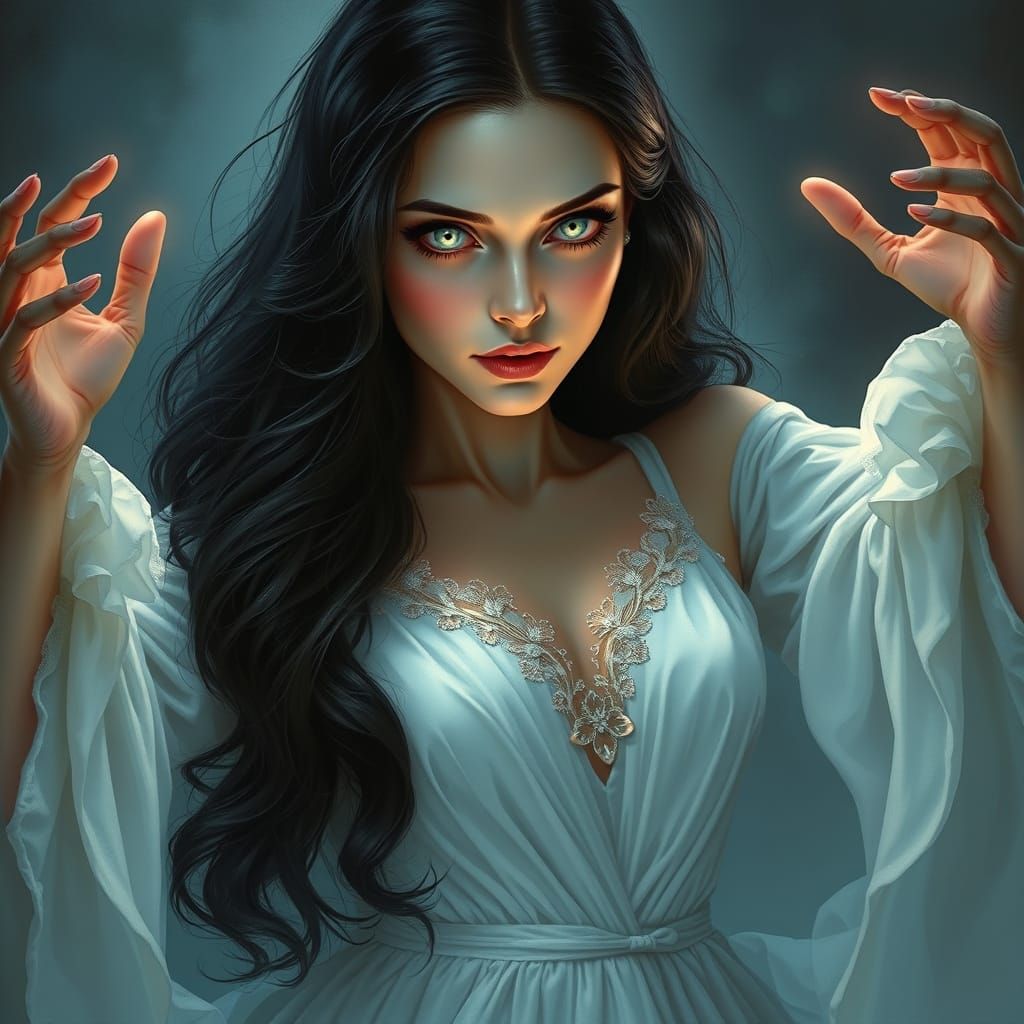 Ethereal Woman Possessed in Fantasy Style