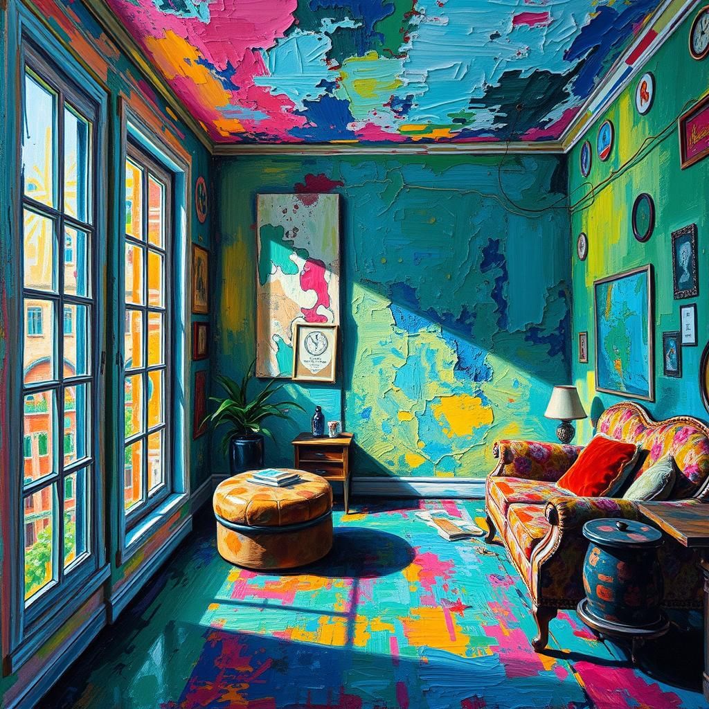 Vivid Room with a View: Hyper-Realistic Impressionism