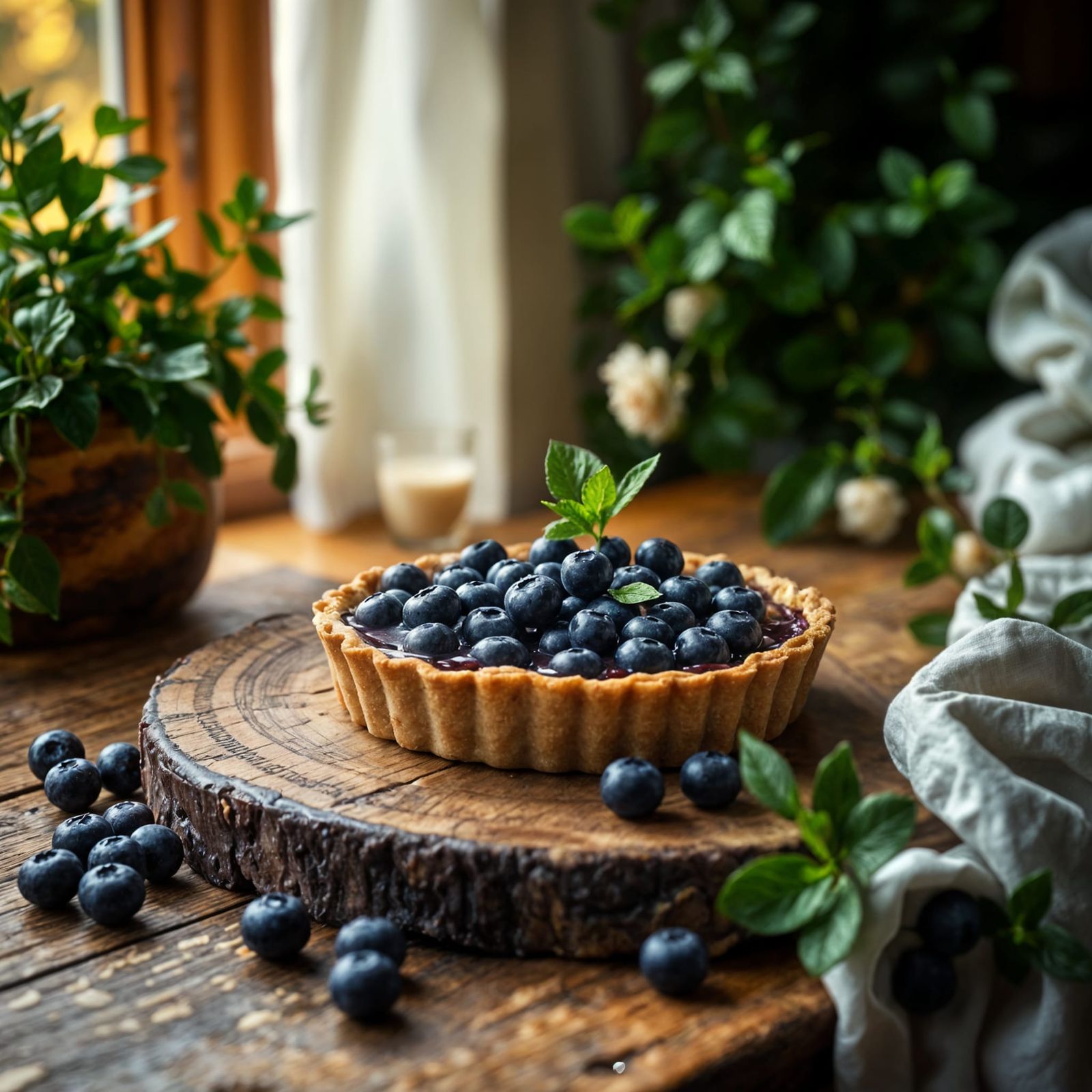 Sweet Blueberry Tart in a Vibrant Style