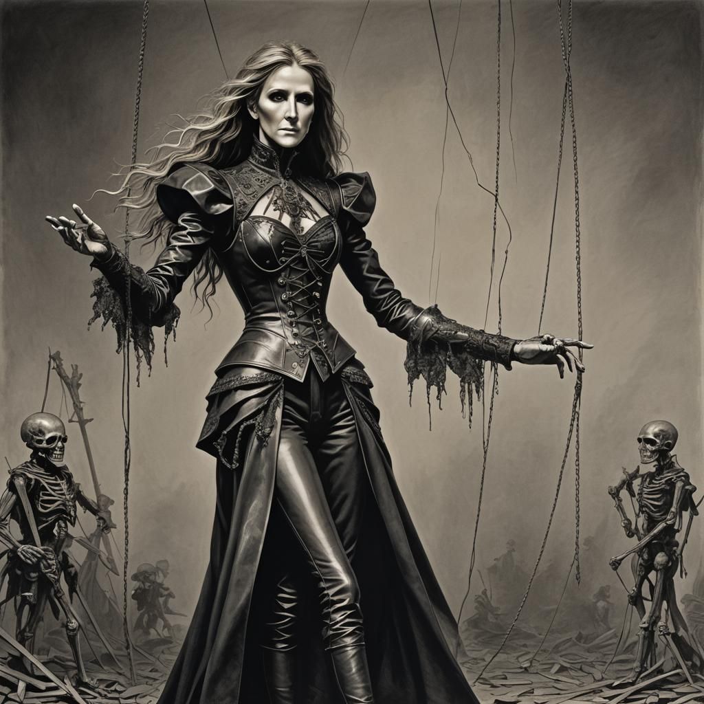 Gigeresque Celine Dion Marionette in Leather