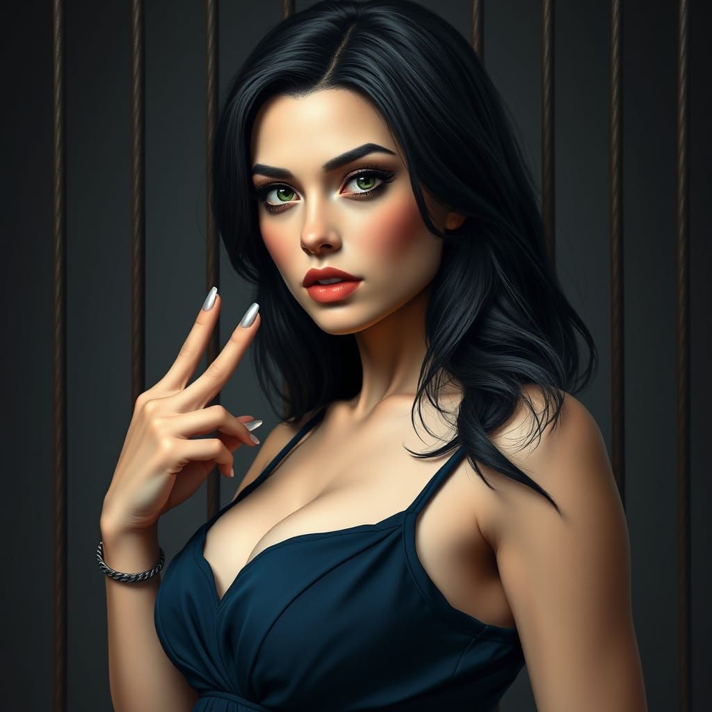 Woman Arrested for Perfection: Detailed Matte Painting