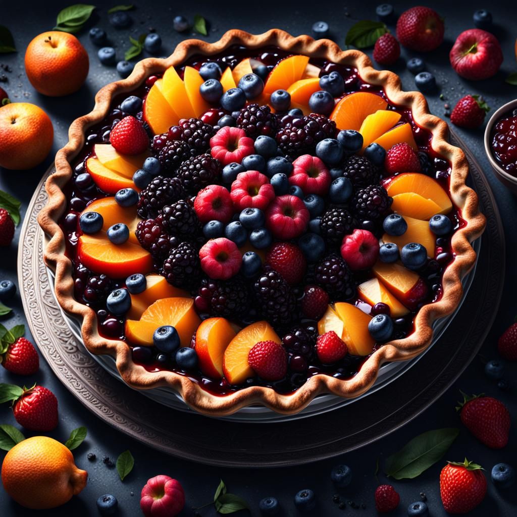 Delicious Fruit Pie: Epic Digital Matte Painting