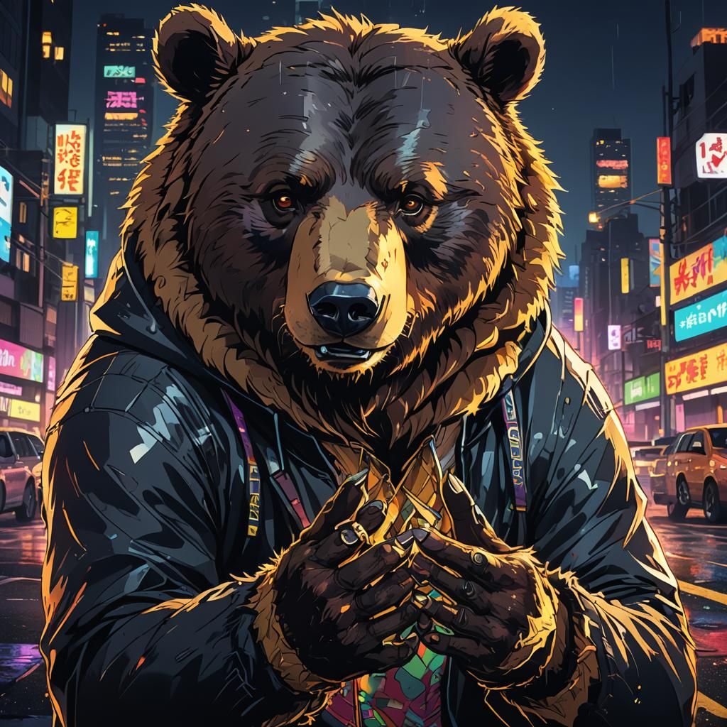 Anxious Bear in Los Santos: Dark Anime Key Visual