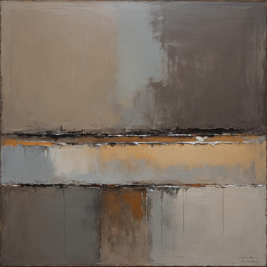 Misty Color Field Abstract Landscape in Rothko Style