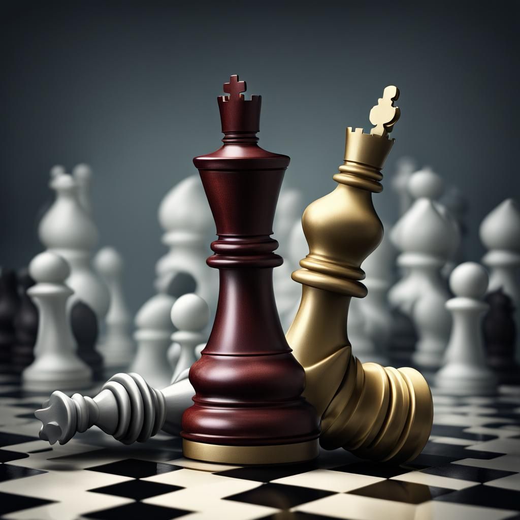 Pawn Victory: Chess Checkmate in Fantasy Art