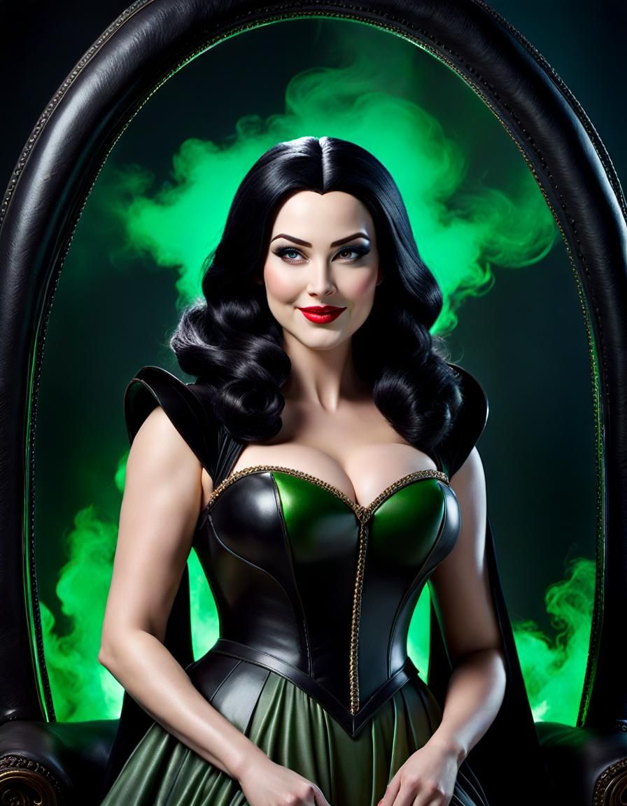 Snow White as Villainous Queen in Pop Art Style