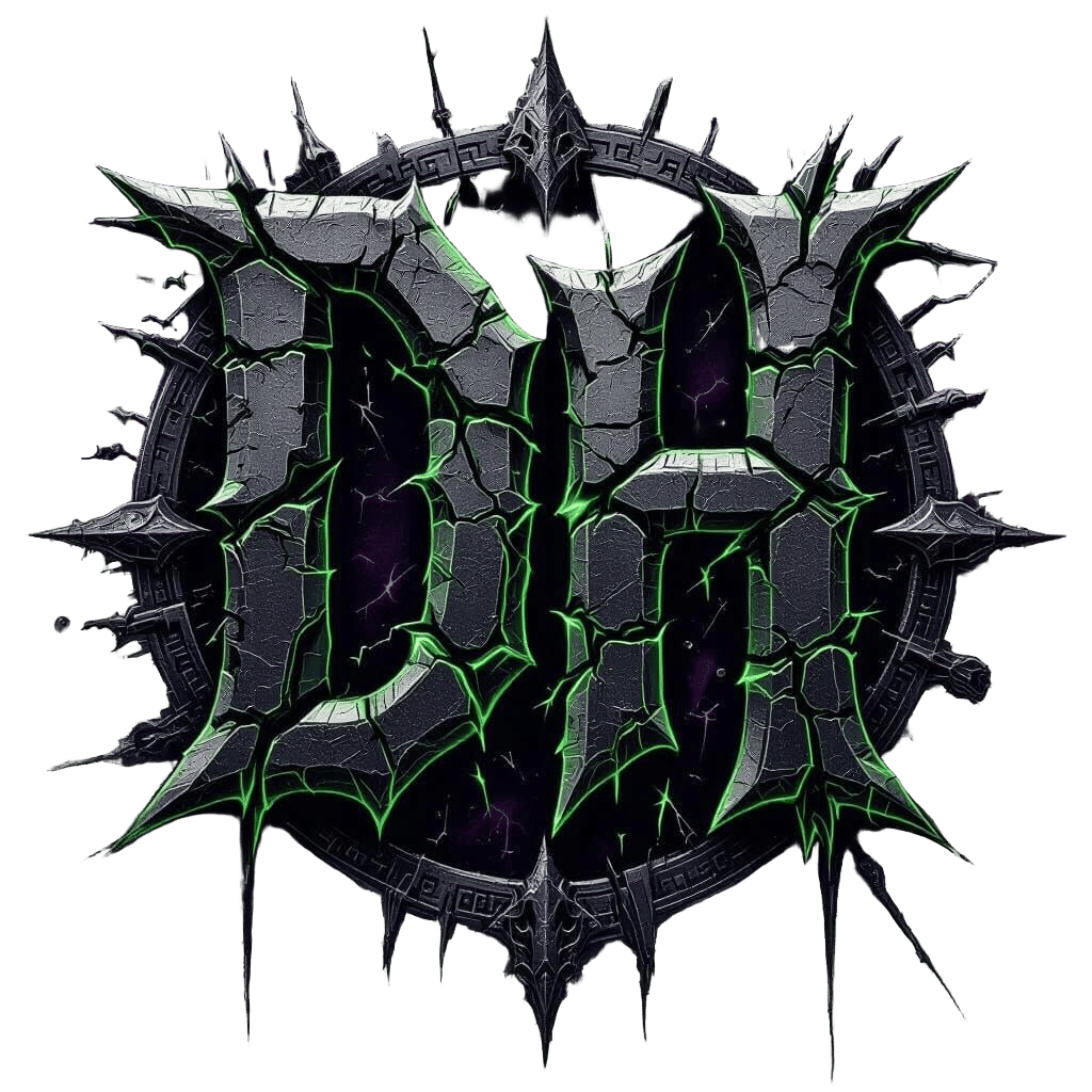 Brutal Dark Fantasy Logo: Fused DH Monogram