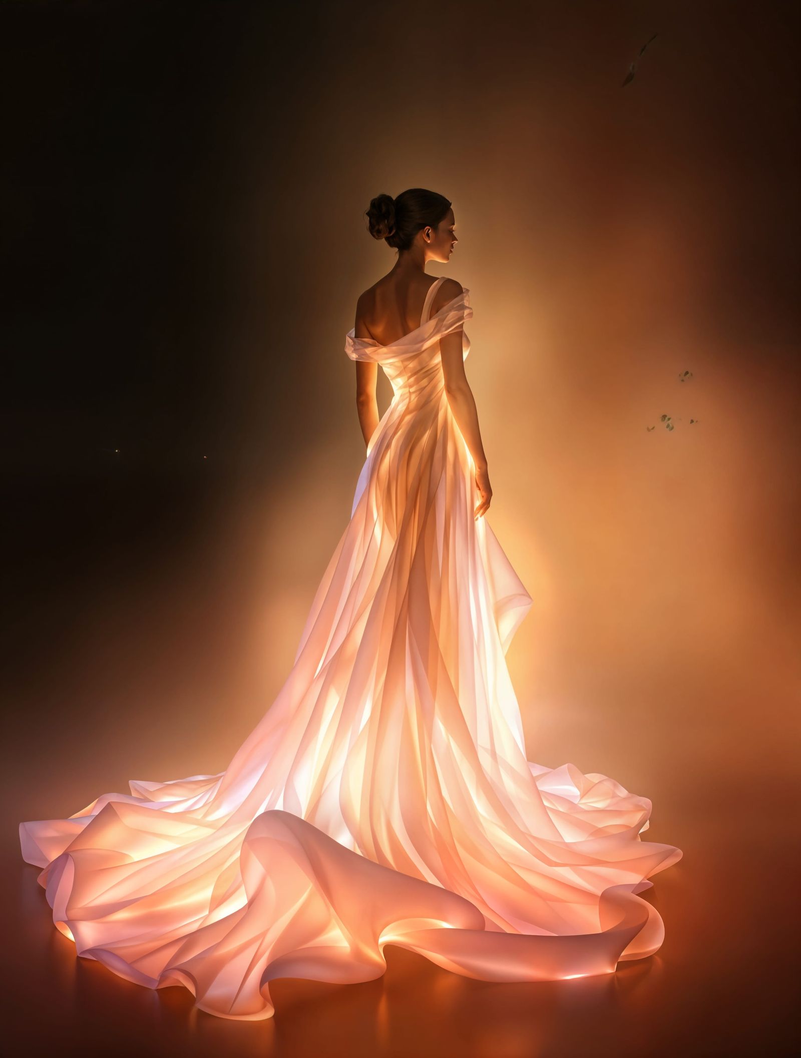 Ethereal Goddess in a Gown of Radiant Light