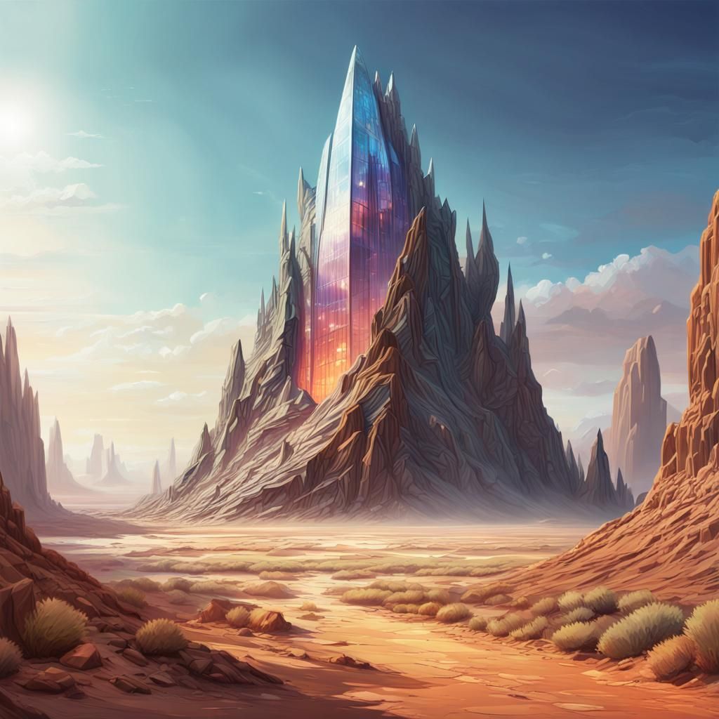 Glass Mountain Oasis: An Alien Cityscape