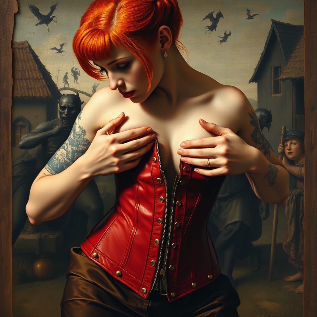 Flemish Renaissance Pin-Up with Monsters