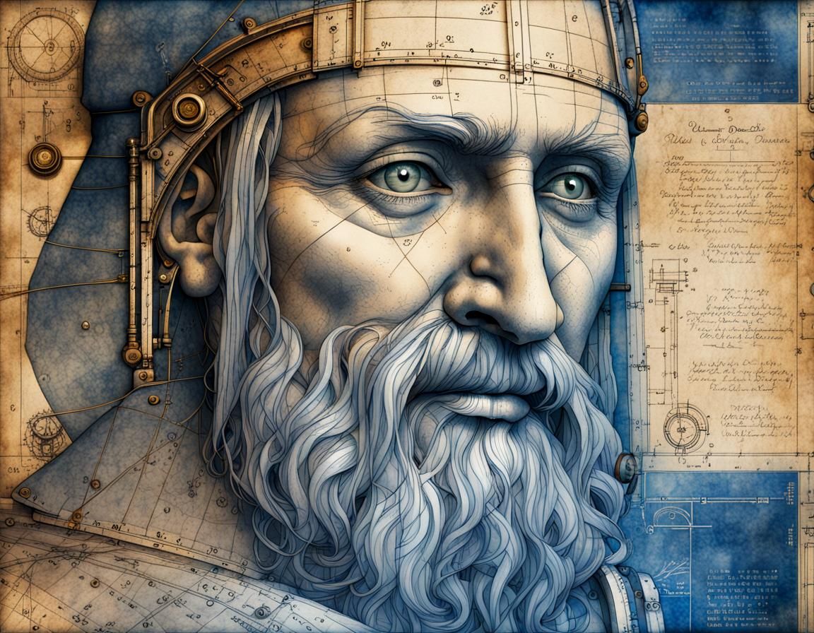Detailed Blueprint for Mechanical Device in Leonardo da Vinc...