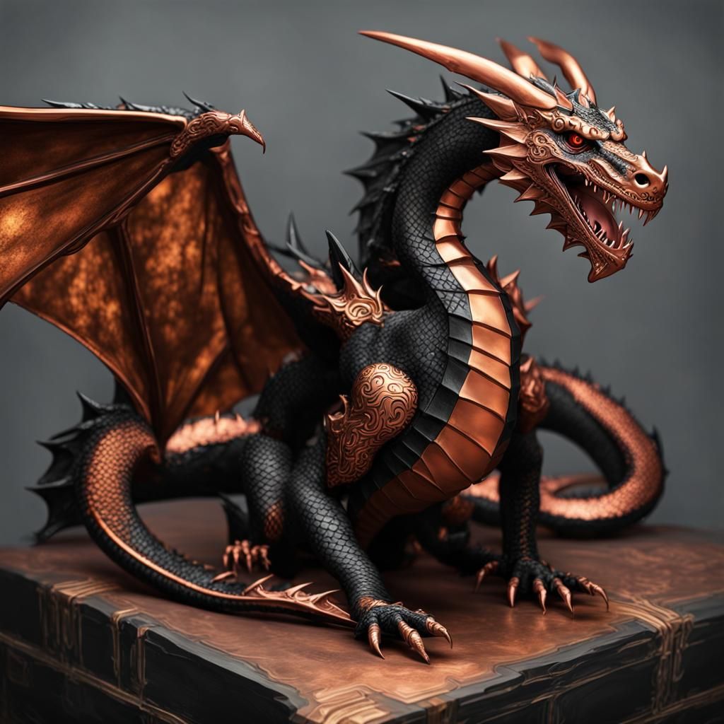 Copper and Black Dragon from Dungeons and Dragons