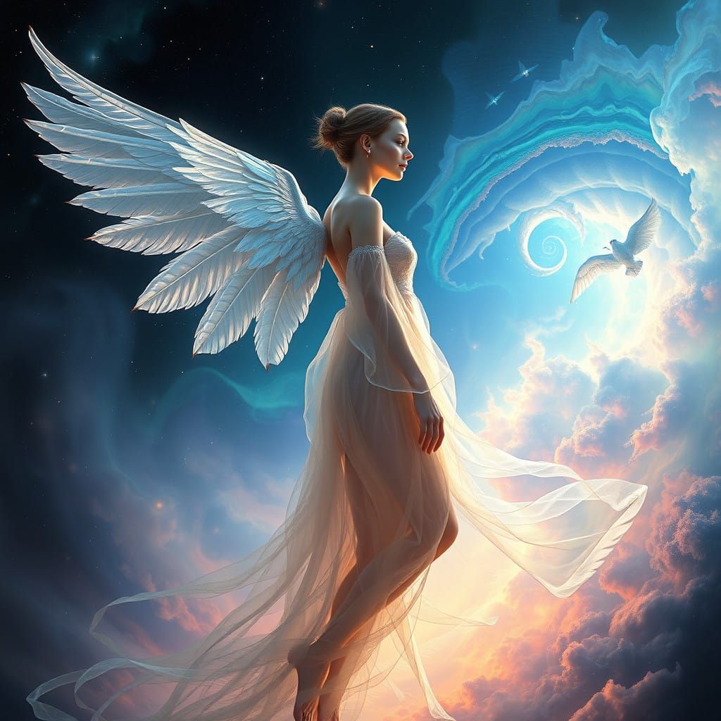 Ethereal Goddess in Cosmic Dreamscape