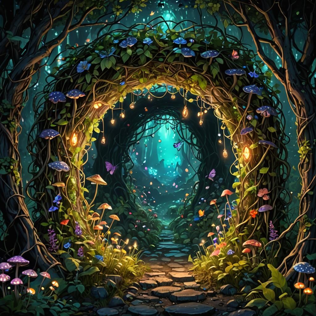 Enchanted Forest Portal to Fairy World in 3D