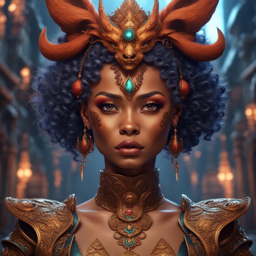 Kitsune Princess: Detailed Fantasy Art