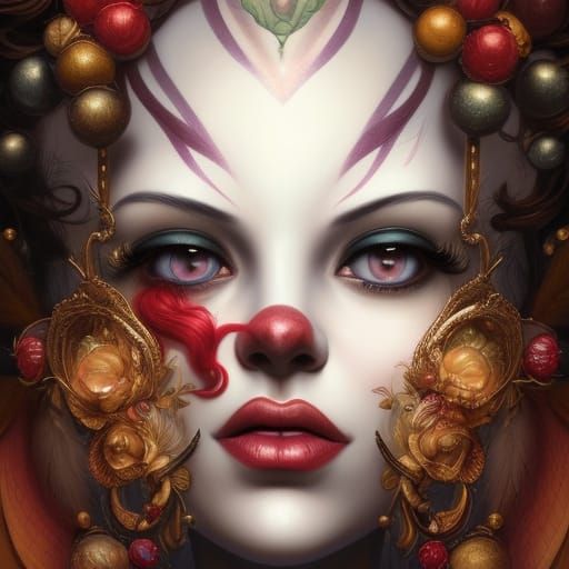 Beautiful Neovictorian Clown Portrait