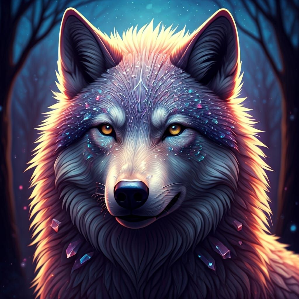 Nuumite Wolf in Mystical Forest