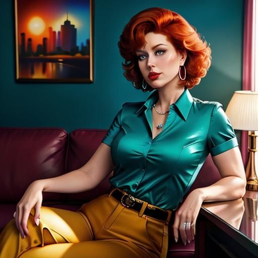 Lois Griffin in Retro 80s Futurism Style