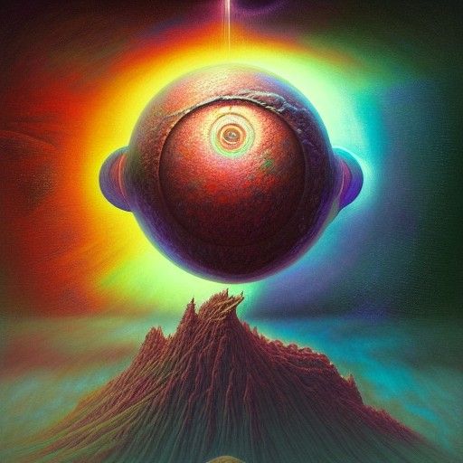 Muscular Celestial Figure in Hyperrealistic Digital Art