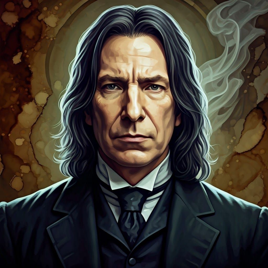 Portrait of a Wise and Mysterious Wizard in a Dark Castle Se...