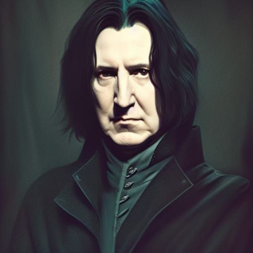 Detailed Portrait of Severus Snape in Artstation Style