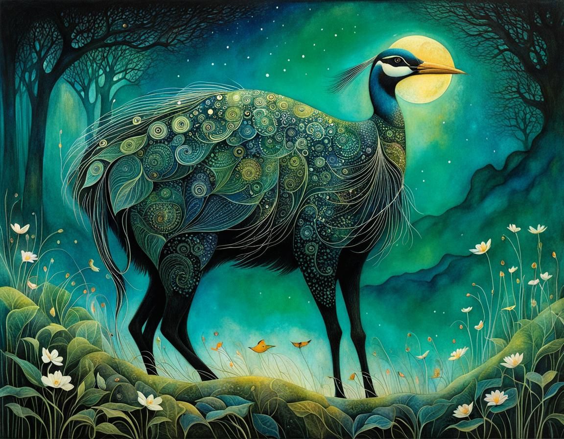 Intricate Home Illustration in Expressionist Style