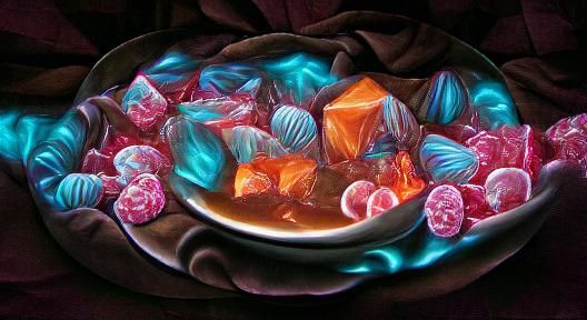 Bioluminescent Candies: Digital Illustration in 8K Resolutio...