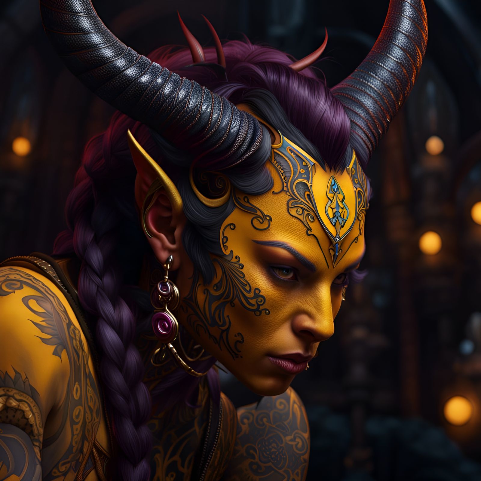 Taya the Tiefling Tattoo artist