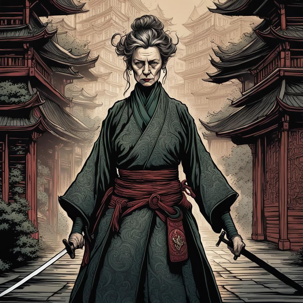 Samurai Minerva McGonagall: Ornate Portrait