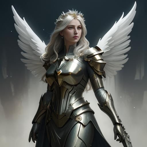 Angelic Guardian in Dark Fantasy Style