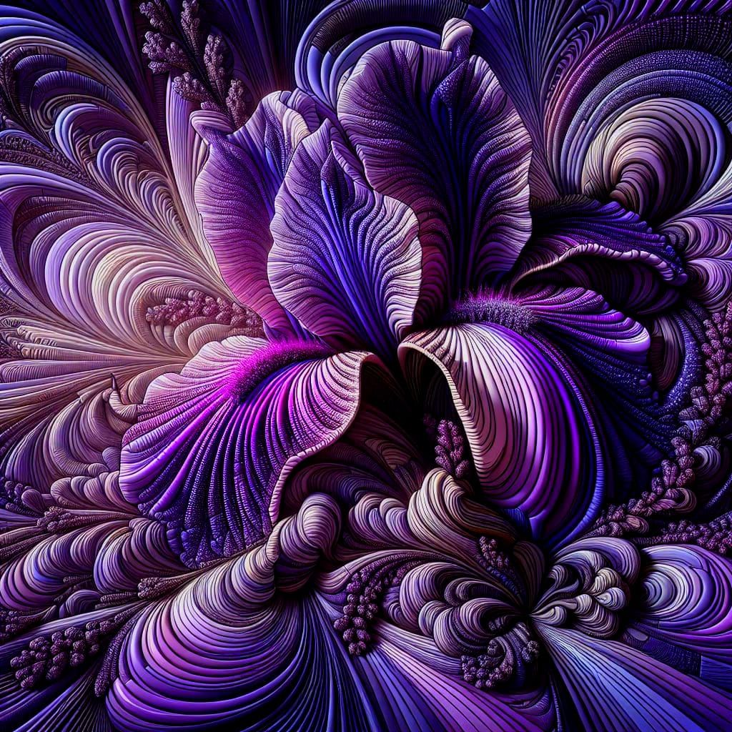 Abstract Iris in Zentangle Pattern with 3D Shading