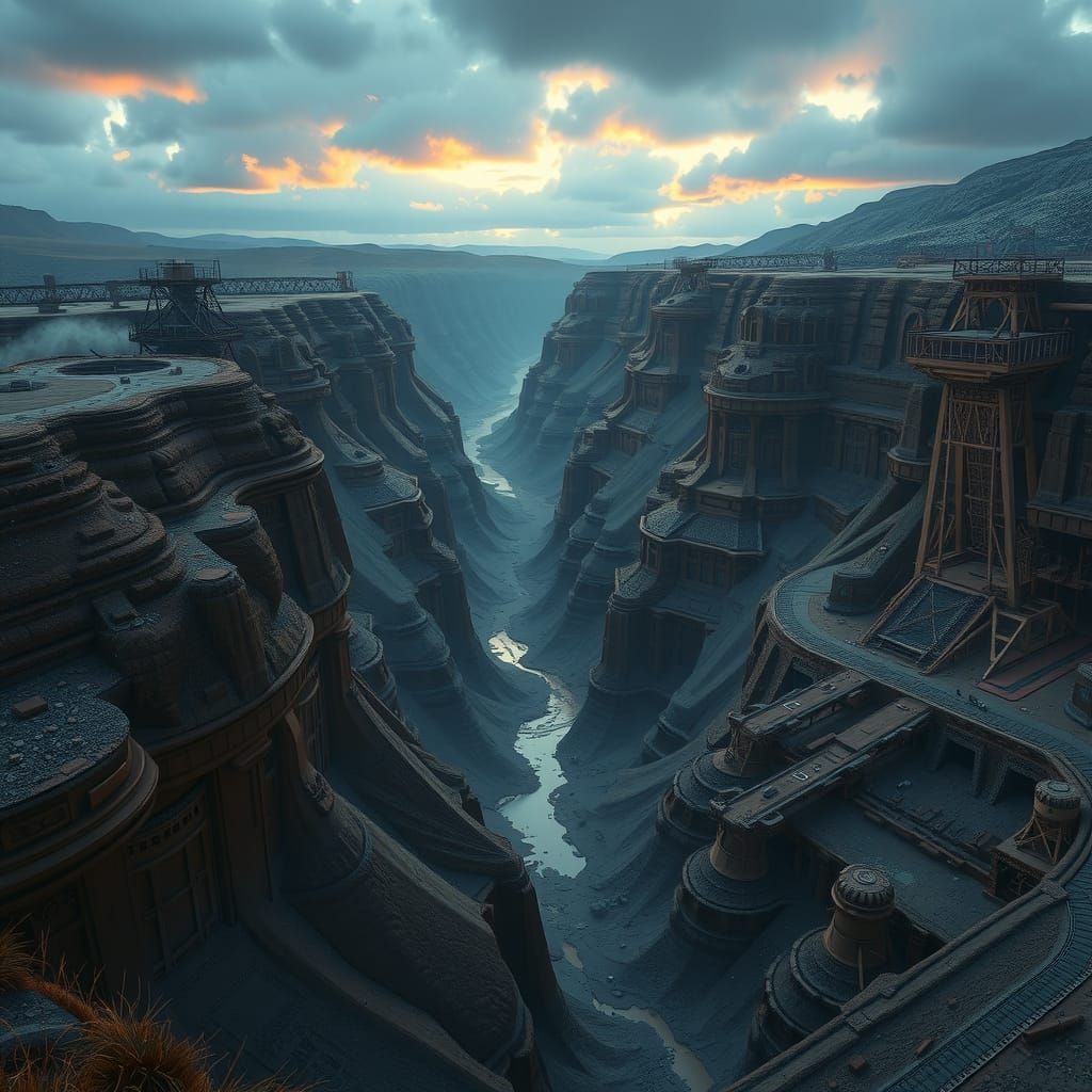 Bingham Canyon Mine: Detailed Matte Painting