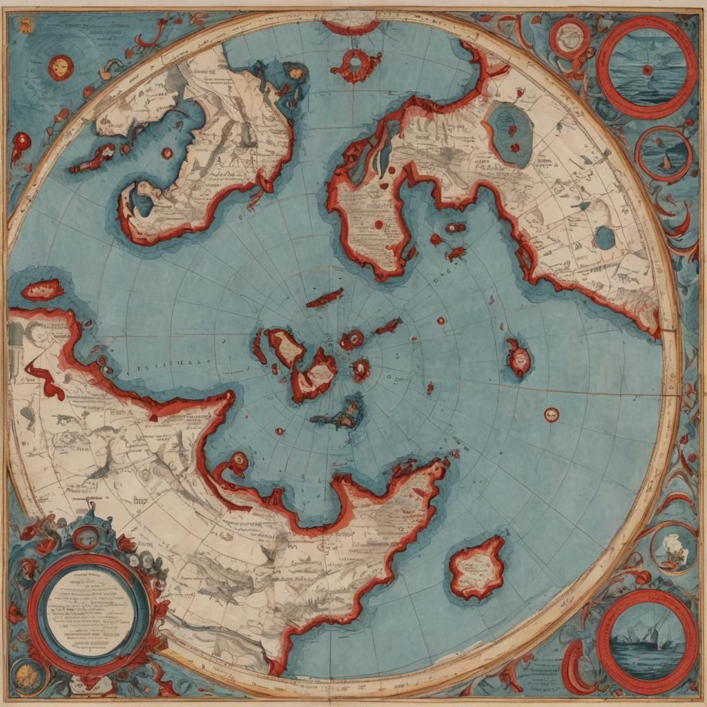 Ancient Martian Cartography in Vibrant Hues