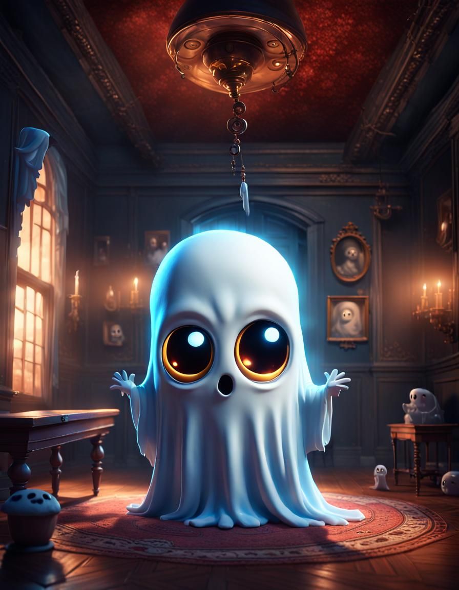 Cute Chibi Ghost in a Creepy Manor