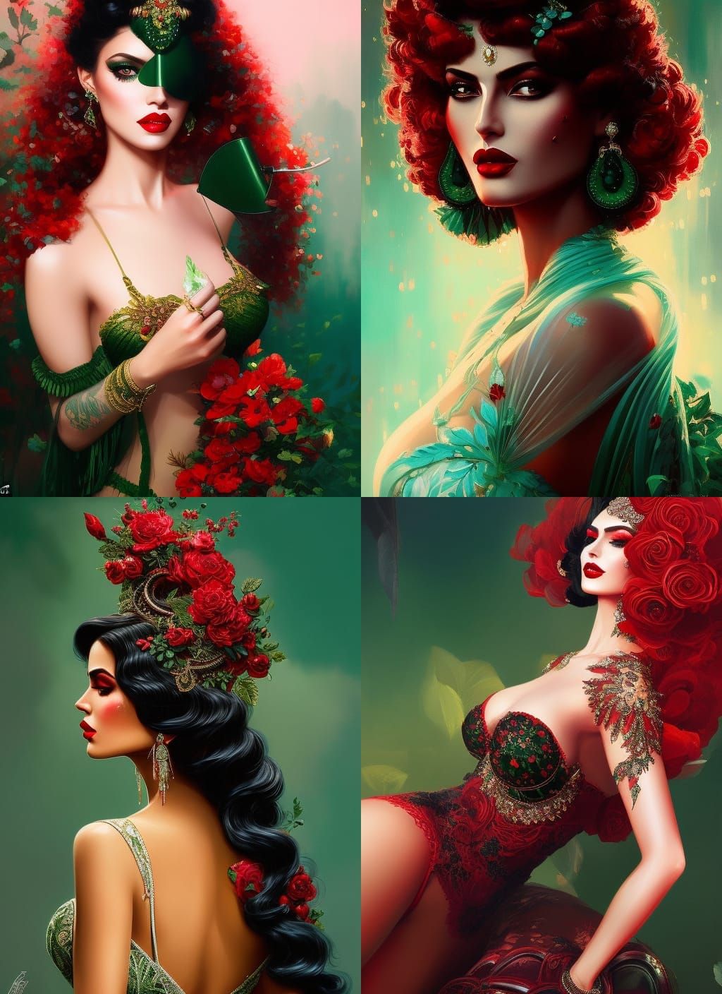 Seductive Nature Goddess with Black Wings in 8K