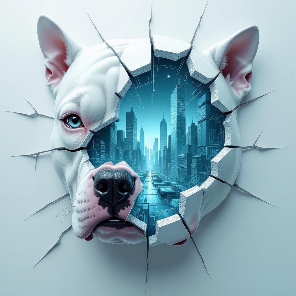 Cracked Porcelain Bully Reveals Futuristic Cityscape