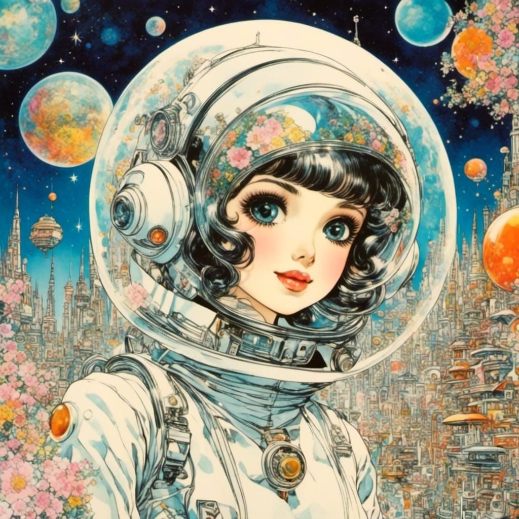 Cute Shibuya Space Age Girl in Shoujo Pop Style