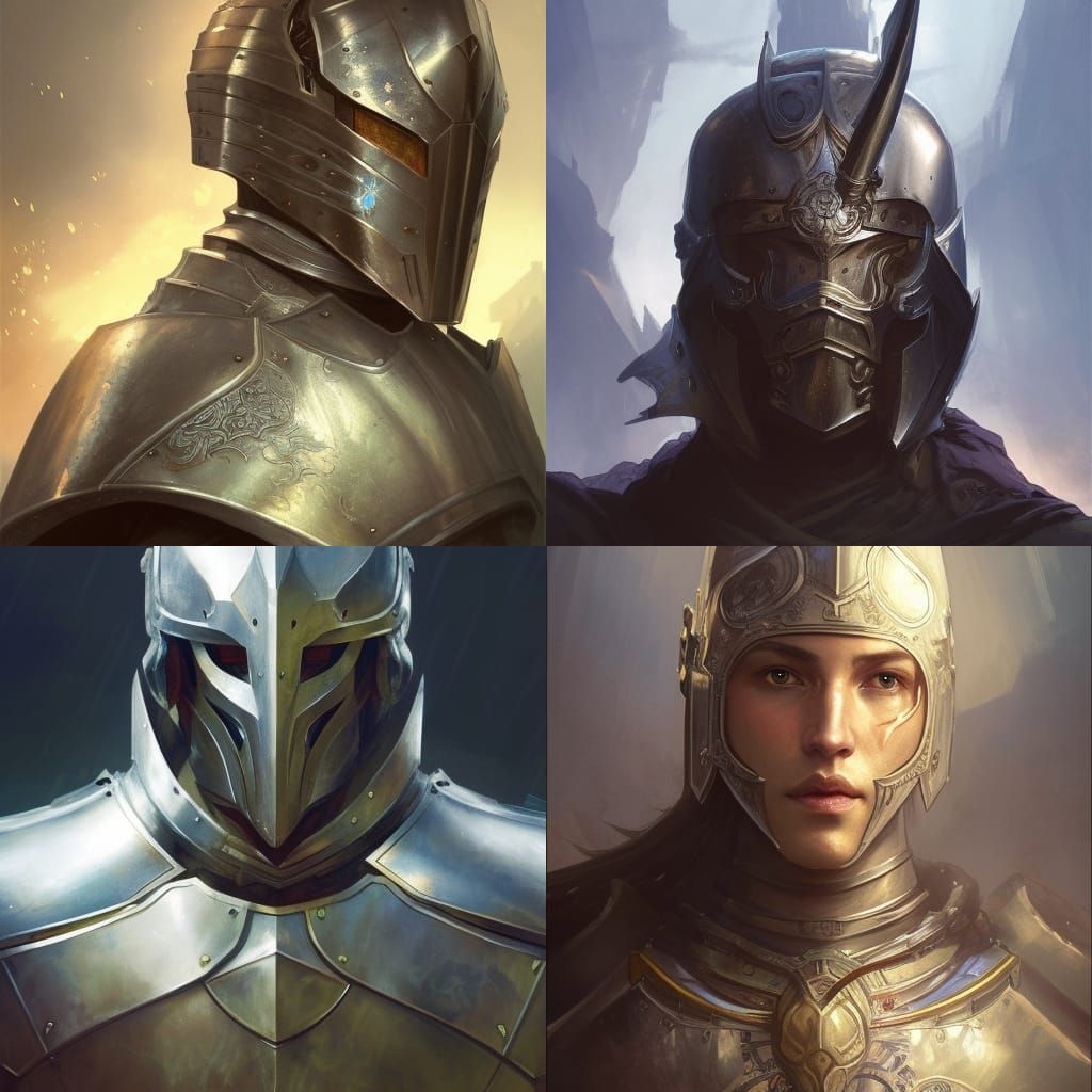 Fantasy Knight in Ornate Armor Portrait