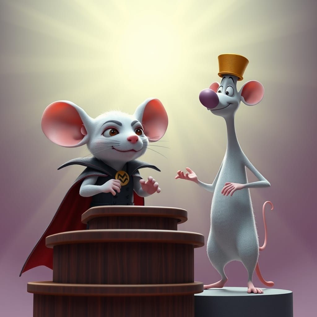 Grumpy Mouse Supervillain Reveals Diabolical Plan: 3D Art