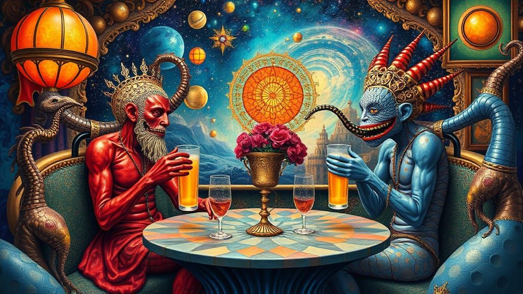 Surreal Psychedelic Utopia Inspired by Bosch and Dalí