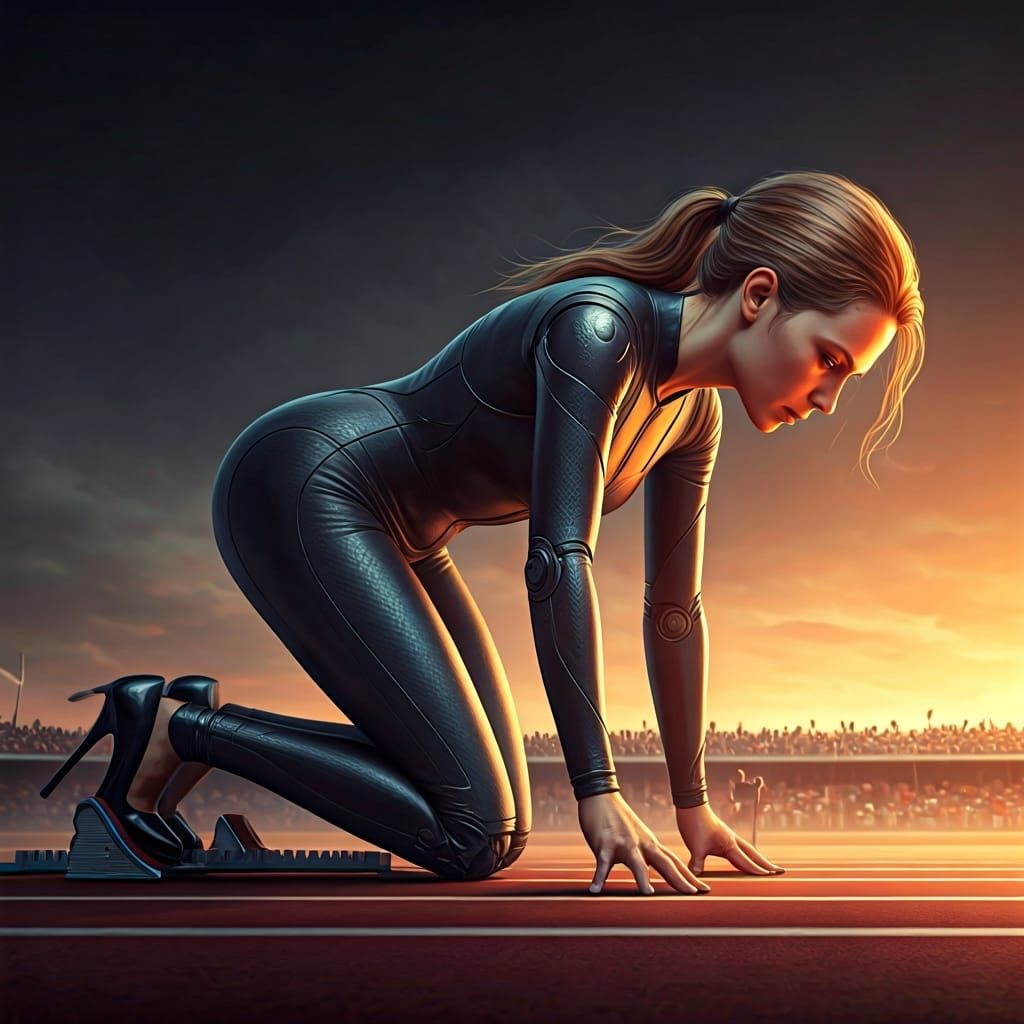 At the starting block