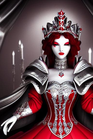 Queen of Hearts in Silver Armor
