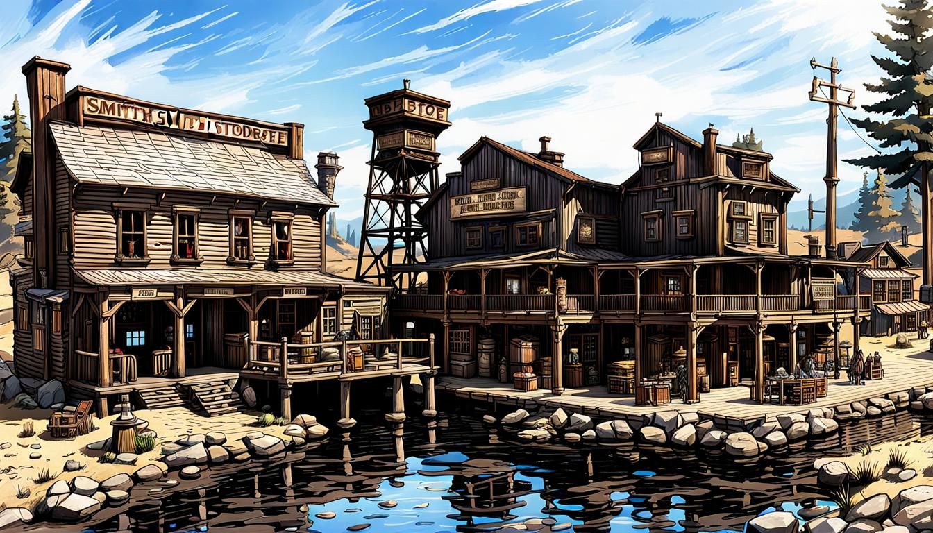 Steampunk Wild West River Complex