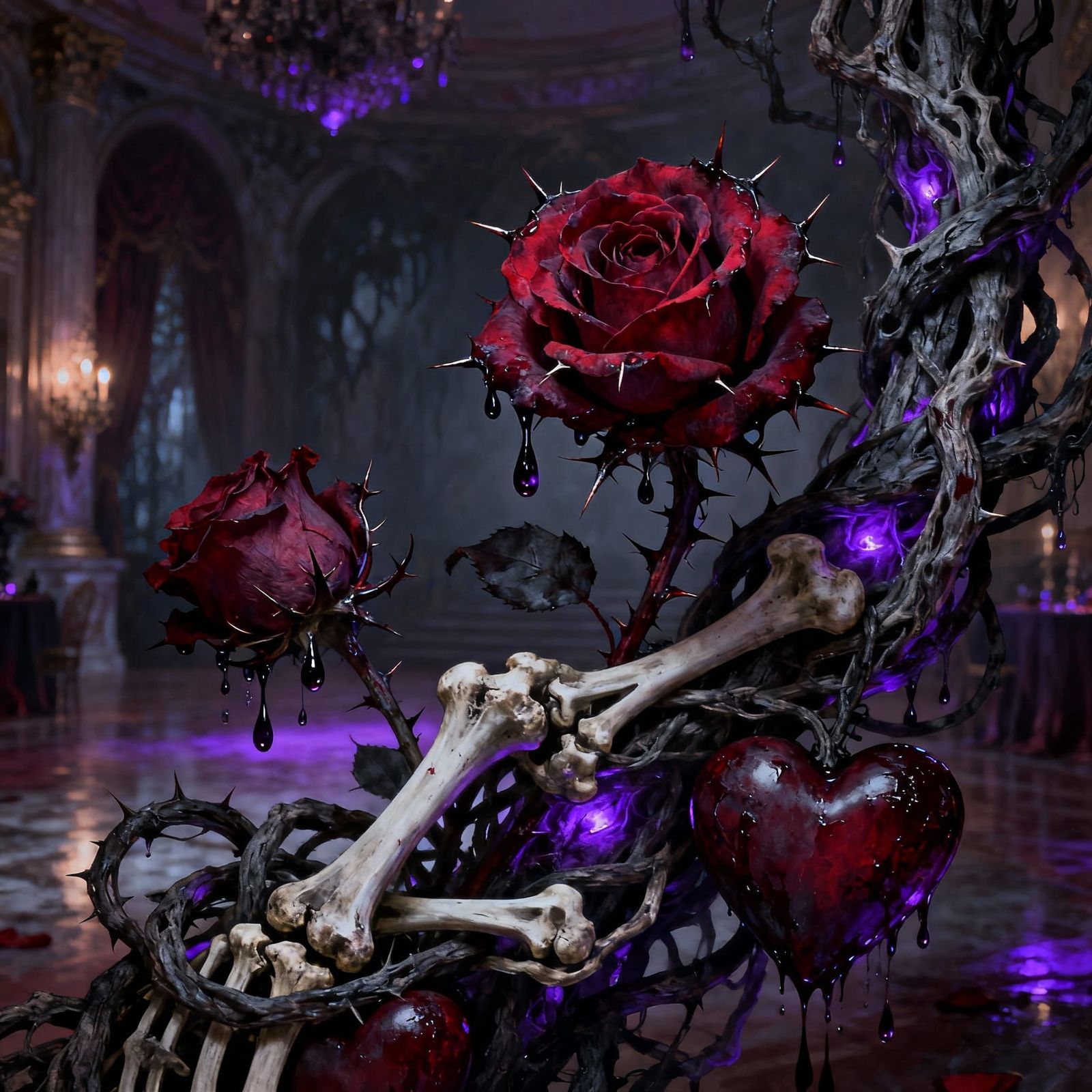 Gothic Valentine's Day: Roses, Hearts, and Thorny Vines