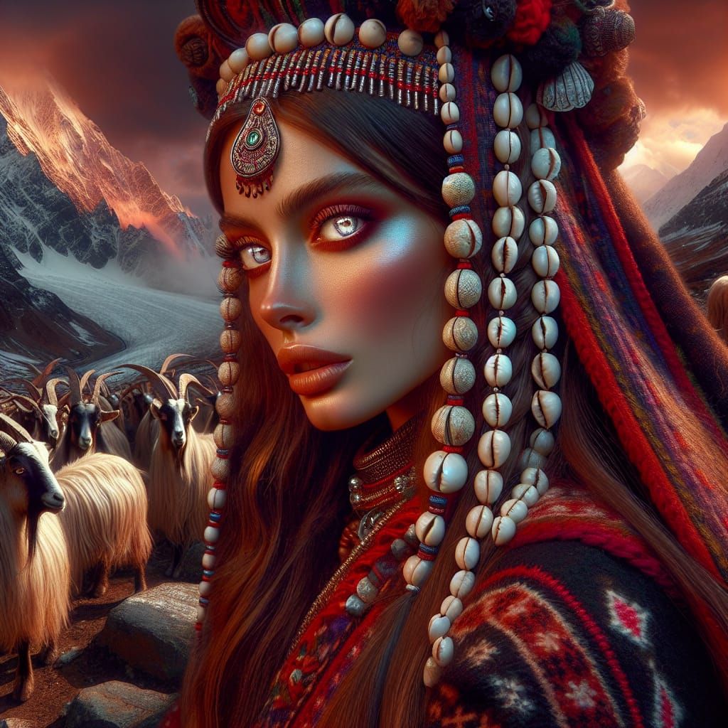 Kalasha Goddess of the Snow Mountains in Traditional Attire